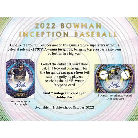 MLB 2022 TOPPS BOWMAN INCEPTION BASEBALL HOBBY BOX 2023年3月3日発売｜niki｜02