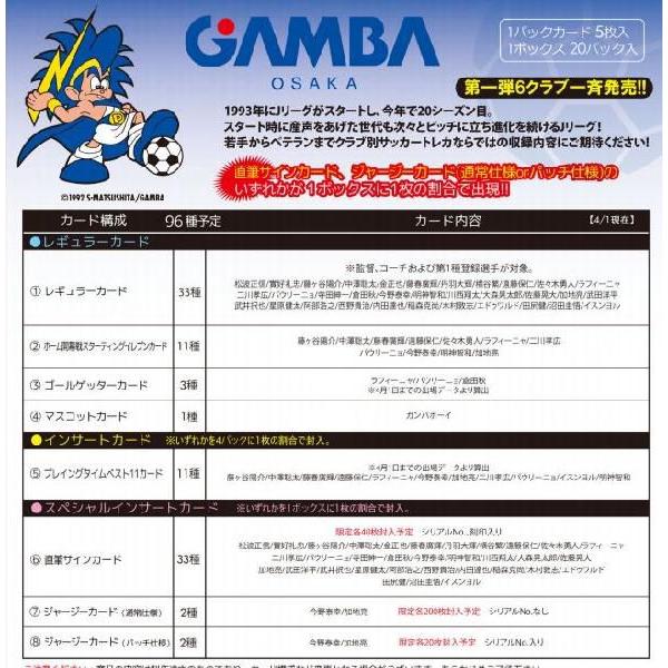 2012 Jリーグ カード チームエディション・メモラビリア ガンバ大阪 BOX｜niki｜02