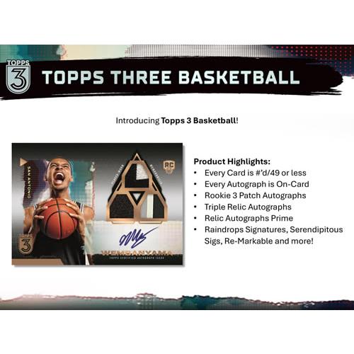 2023-24 TOPPS THREE BASKETBALL BOX（送料無料） : トレカショップ二