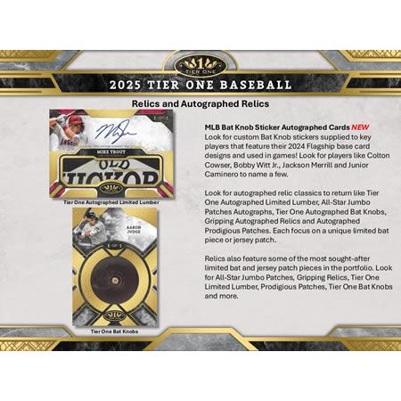 MLB 2025 TOPPS TIER ONE HOBBY BOX（送料無料） 2025年9月中旬発売