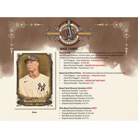 MLB 2024 TOPPS ALLEN & GINTER HOBBY BOX（送料無料） : トレカ 