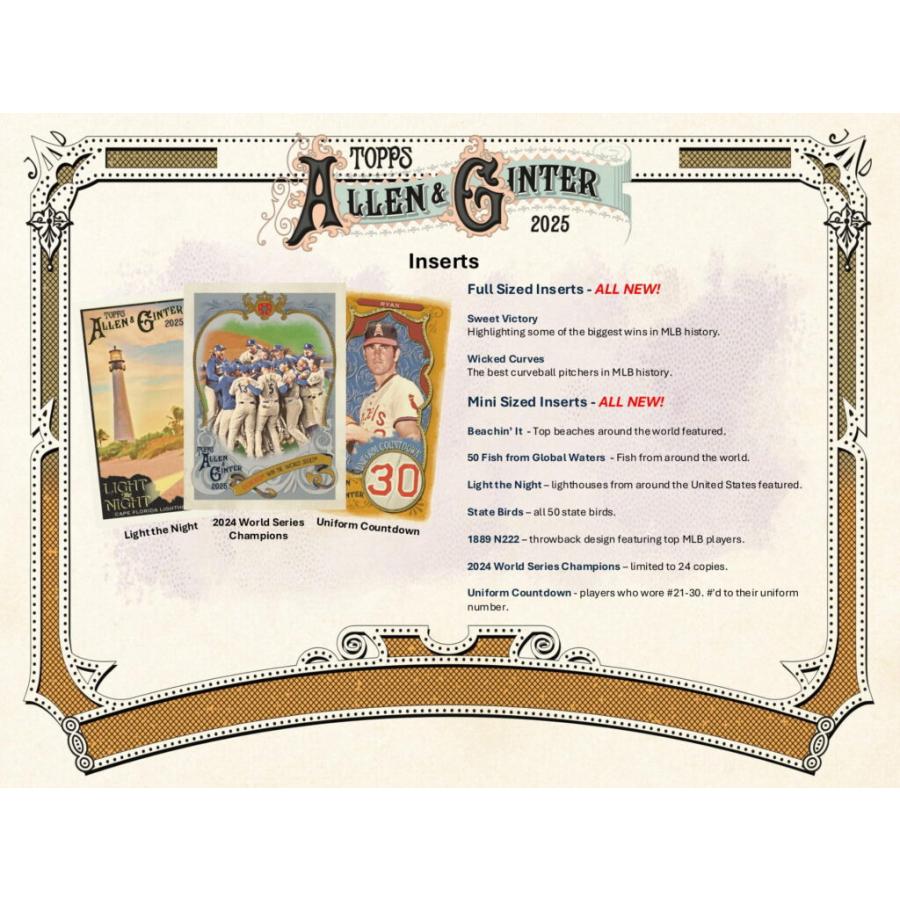 MLB 2025 TOPPS ALLEN & GINTER HOBBY BOX（送料無料） 12月上旬発売