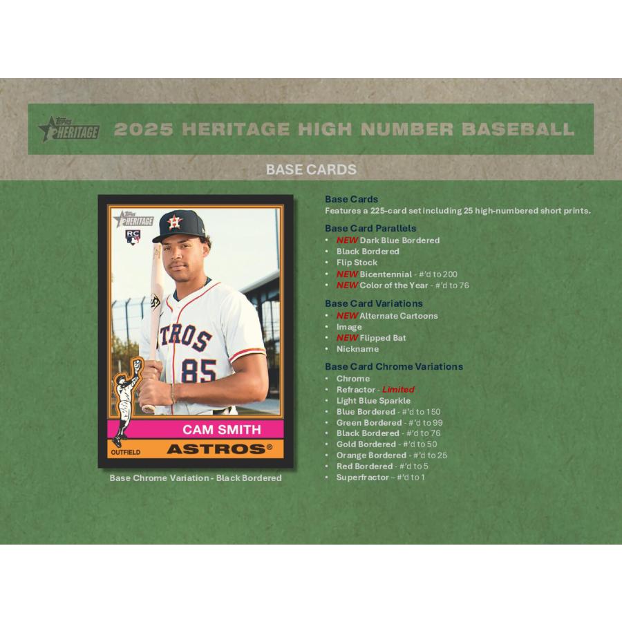MLB 2025 TOPPS HERITAGE HIGH NUMBER HOBBY BOX（送料無料） : トレカ
