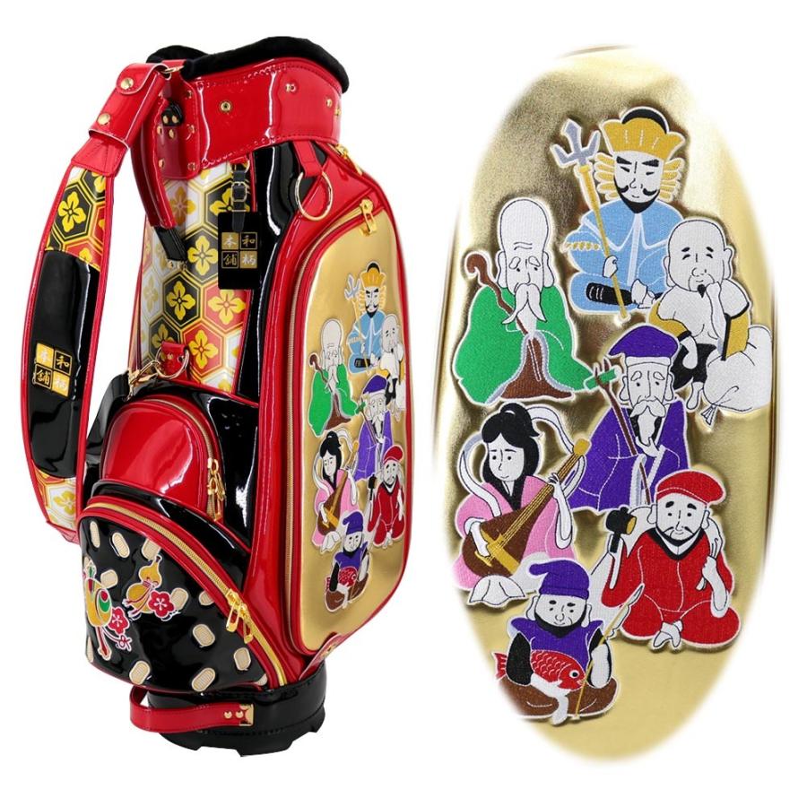 未使用に近いキャディーバッグ和柄本舗ゴルフバッグ七福神GOLF BAG入手困難 未使用に近いキャディーバッグ和柄本舗ゴルフバッグ七福神GOLF BAG入手