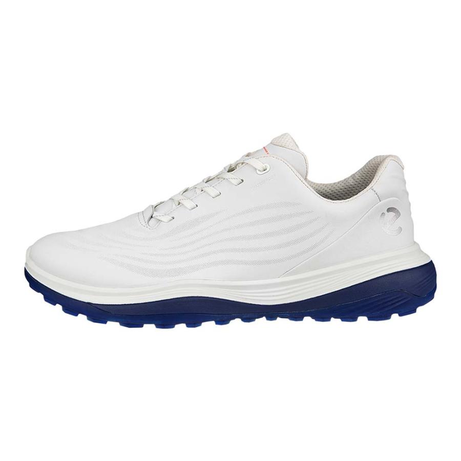 ecco 132264 ホワイト×ブルー ゴルフシューズ 男性用 エコー ecco ゴルフシューズ メンズ LT1 スパイクレス 132264 （11007