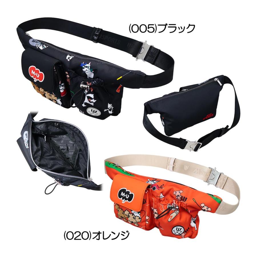 お値引しました。ゴルフ用ポシェット。ウエサコ エムユースポーツ MU SPORTS リバースジップ軽量ウエストポーチ