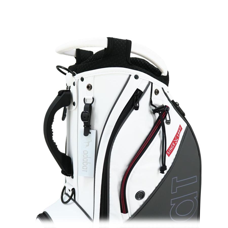 美品adabat アダバット カートキャディバッグ　ホワイト/ネイビー　レザー調 adabat（アダバット） ゴルフ キャディバッグ カート型 5分割 9型 47