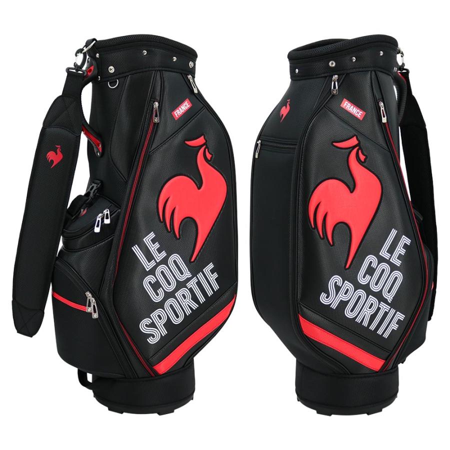 le coq sportif キャディバッグ 赤白黒 キャディバッグ le coq sportif 2023年式 9.5型 47インチ le coq