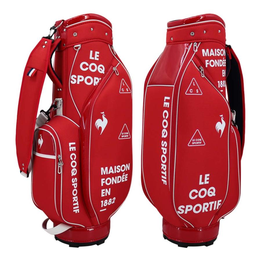 le coq sportif レディース　キャディバッグ　レッド　シルバーラメ ルコック le coq sportif グラフィックデザイン 軽量レディース