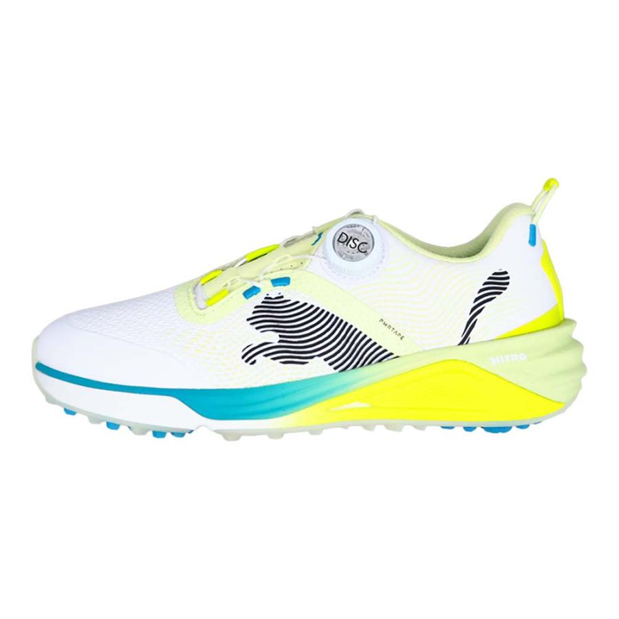 プーマ PUMA シャドウキャット ニトロ 2.0 ディスク スパイクレスシューズ 312991(05) ホワイト/イエロー/ブルー 2026