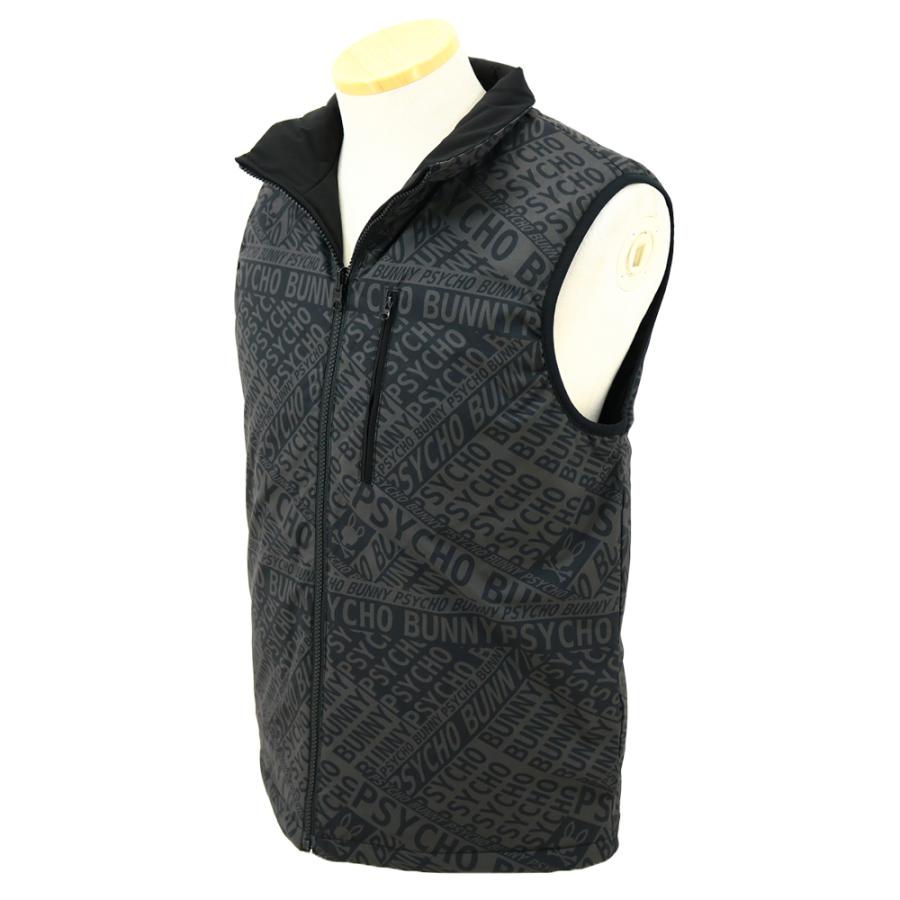 Psycho Bunny（サイコバニー） 総柄フォントロゴ リバーシブルベスト