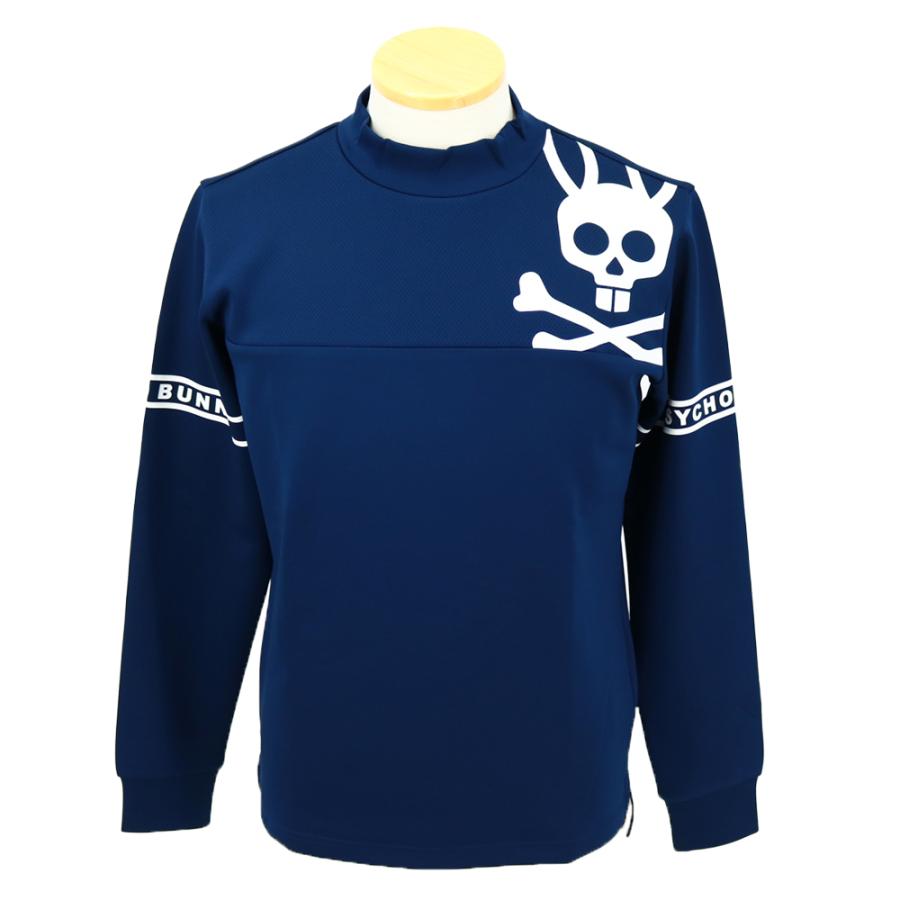 サイコバニー ラインスリーブロゴ モックネックＴシャツ メンズ 2025秋冬 ゴルフウェア GF640 Psycho Bunny（サイコバニー） ラインスリーブロゴ モックネックT