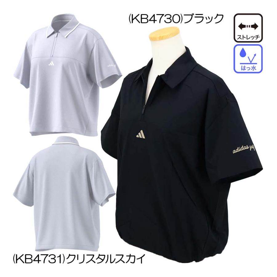 HACHIYARDS レディース ゴルフウェア 半袖ポロシャツ アディダス Adidas 撥水 ウーブン 半袖シャツ TX252 レディースウェア