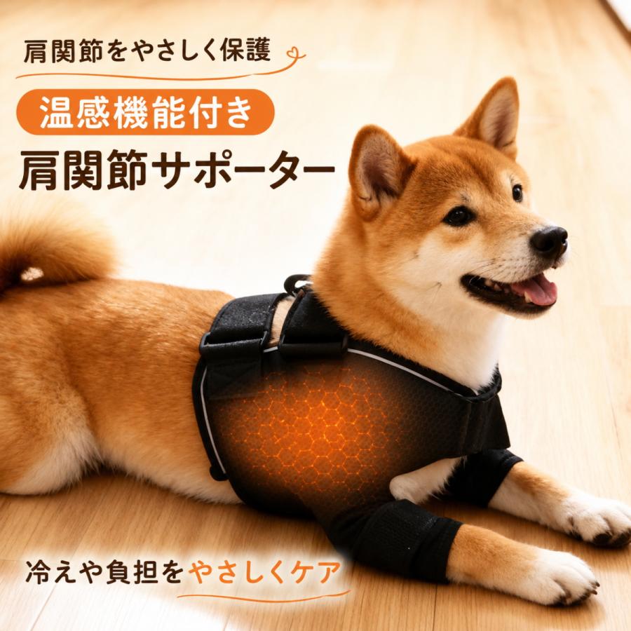 新商品 犬用 肩関節サポーター 温感サポート 4点サイズ調整 ずれにくい