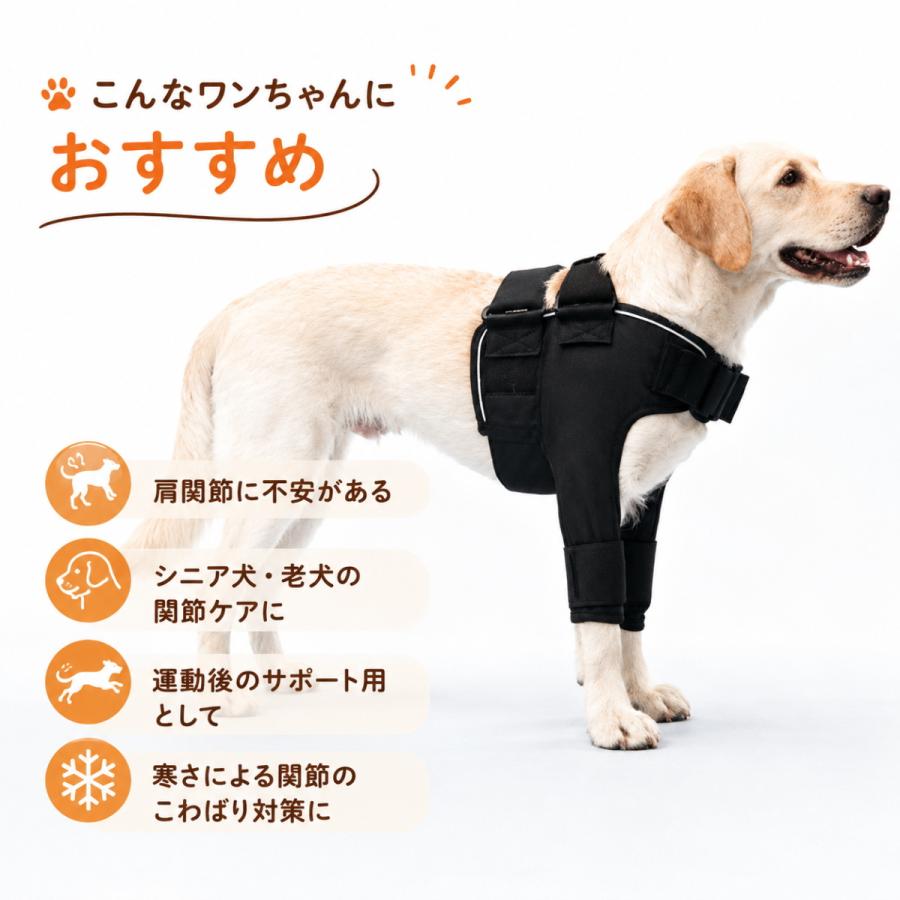 新商品 犬用 肩関節サポーター 温感サポート 4点サイズ調整 ずれにくい