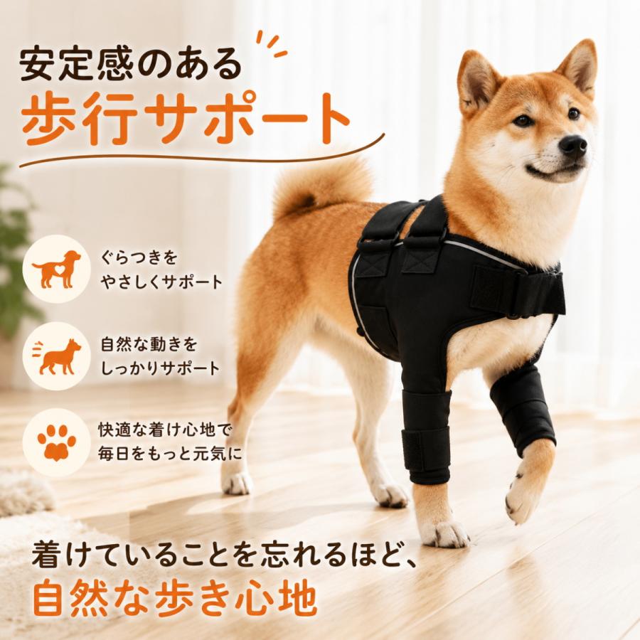 新商品 犬用 肩関節サポーター 温感サポート 4点サイズ調整 ずれにくい