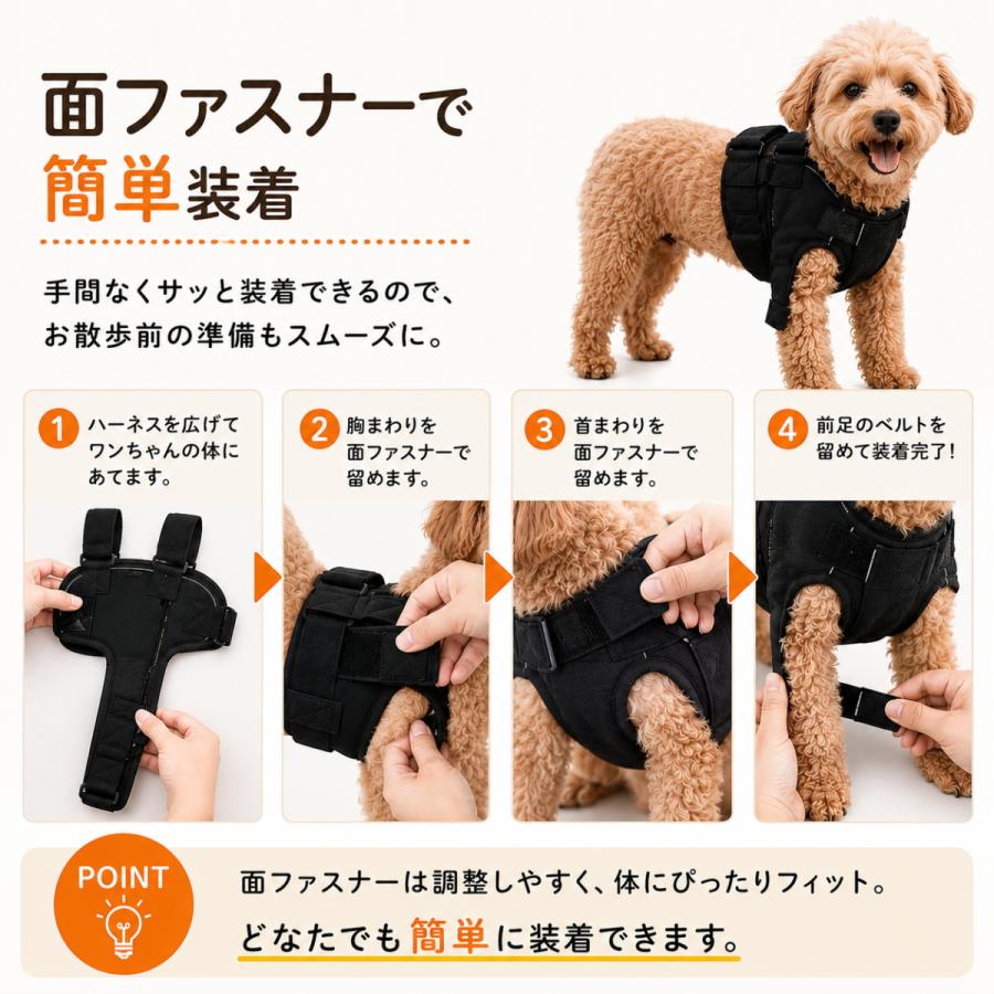 新商品 犬用 肩関節サポーター 温感サポート 4点サイズ調整 ずれにくい