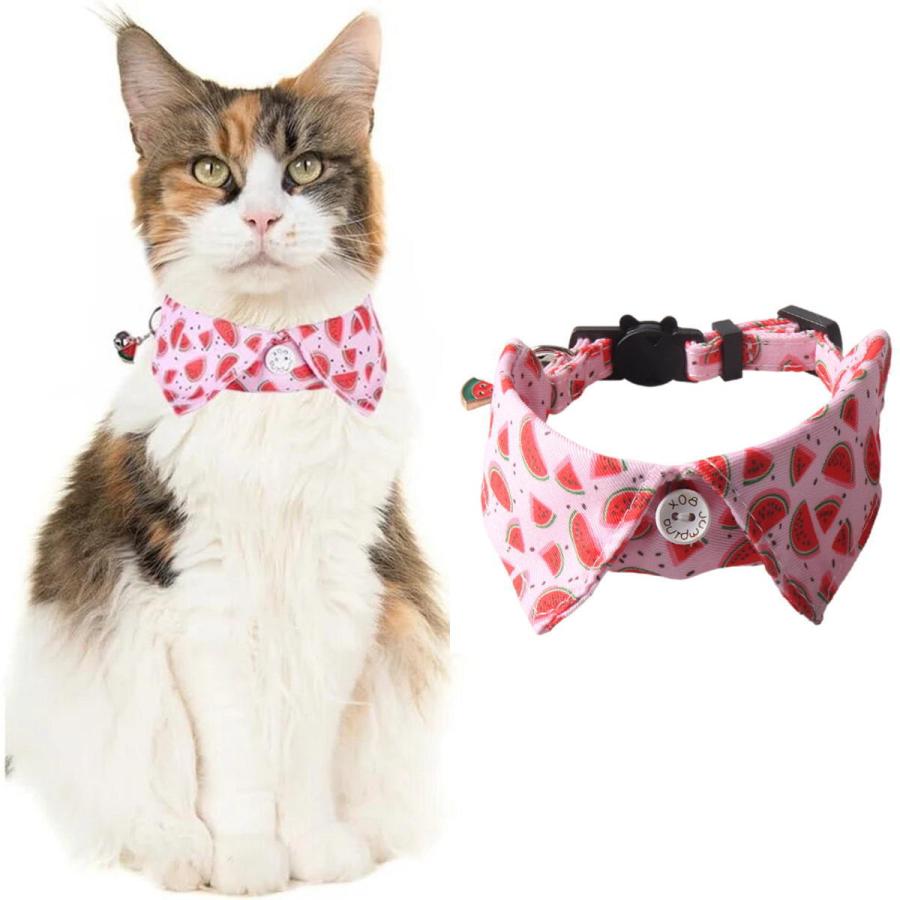 猫 首輪 襟付き デザインカラー 布製 セーフティバックル 取り外し可能