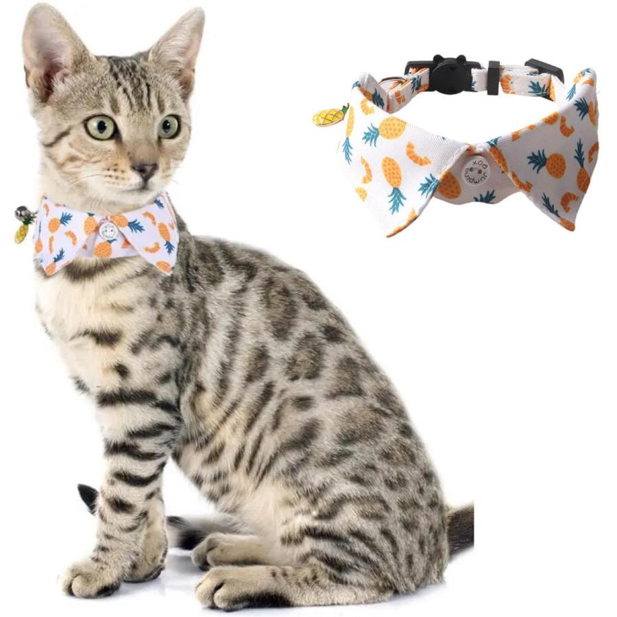 猫 首輪 襟付き デザインカラー 布製 セーフティバックル 取り外し可能