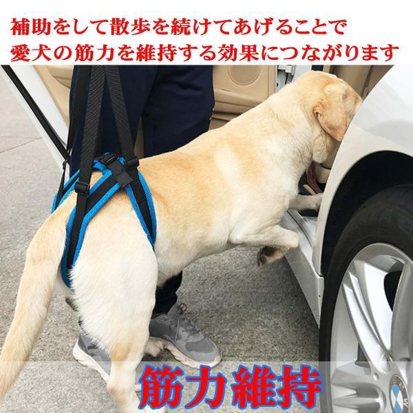 犬 介護用ハーネス 後足用 歩行補助 小型犬 中型犬 大型犬 布製 メッシュ 軽量 ソフトパット 通気性 耐久性 オス メス S〜XLサイズ 老犬 介護 シニア｜nikkashop｜03