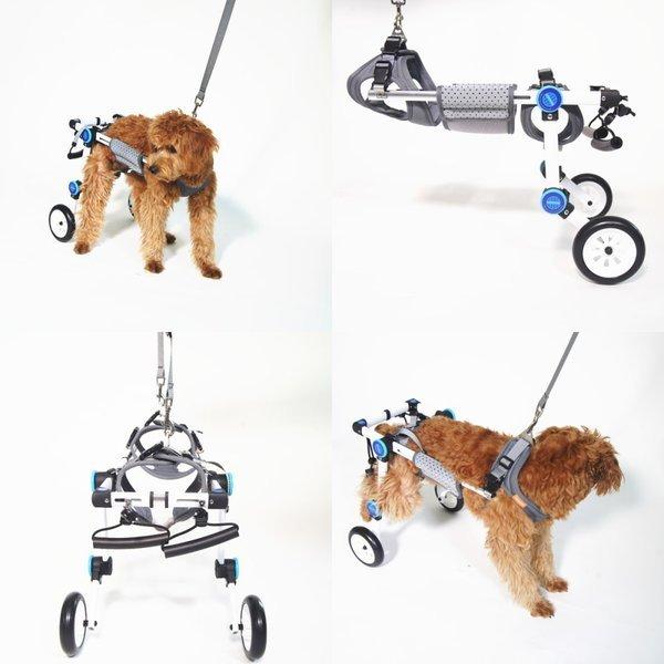 犬用 車椅子 後ろ足 2輪 XS幅広サイズ 小型犬 中型犬 ハーネスセット