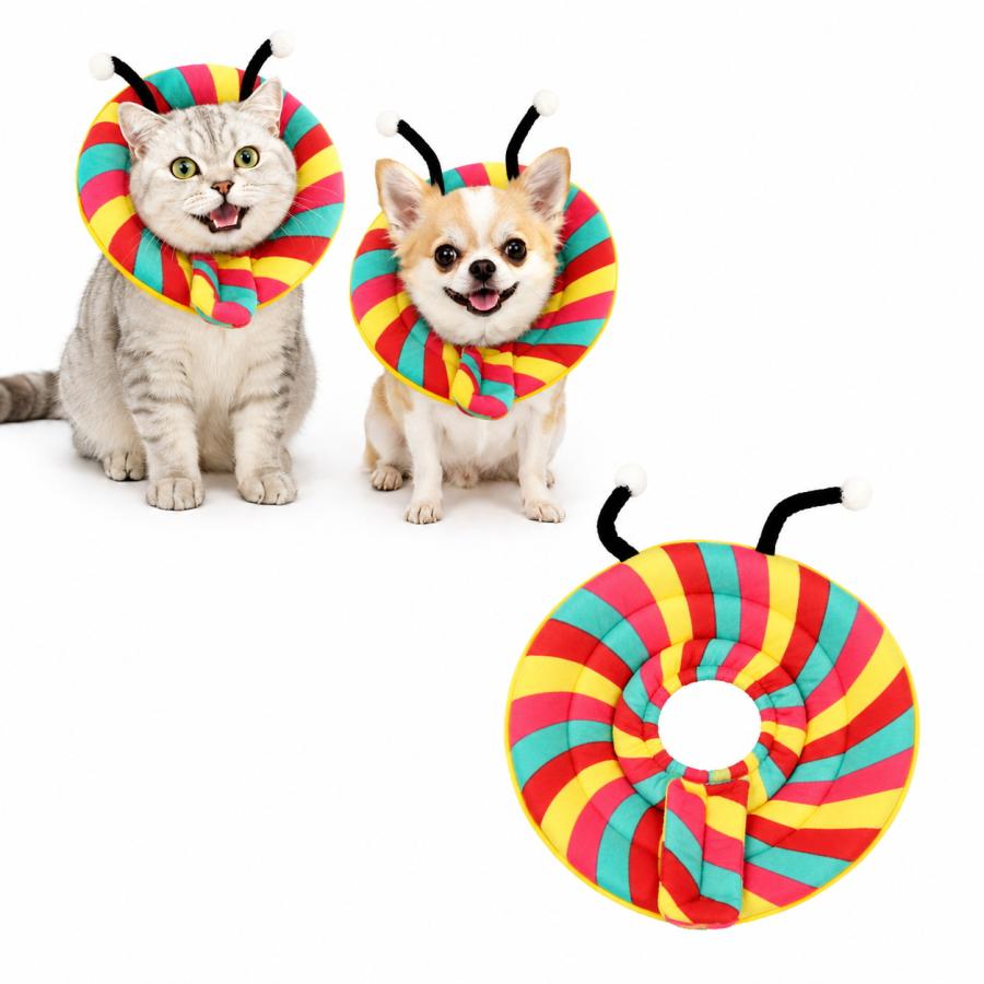 エリザベスカラー 猫 小型犬 ソフト XS 布 軽量 かわいい アニマル