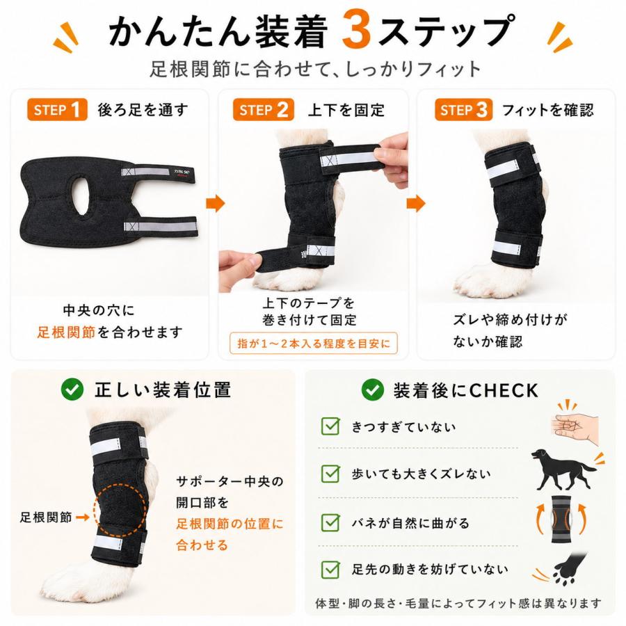 犬 後ろ足 サポーター 足根関節 歩行補助 犬用 関節サポーター 特殊