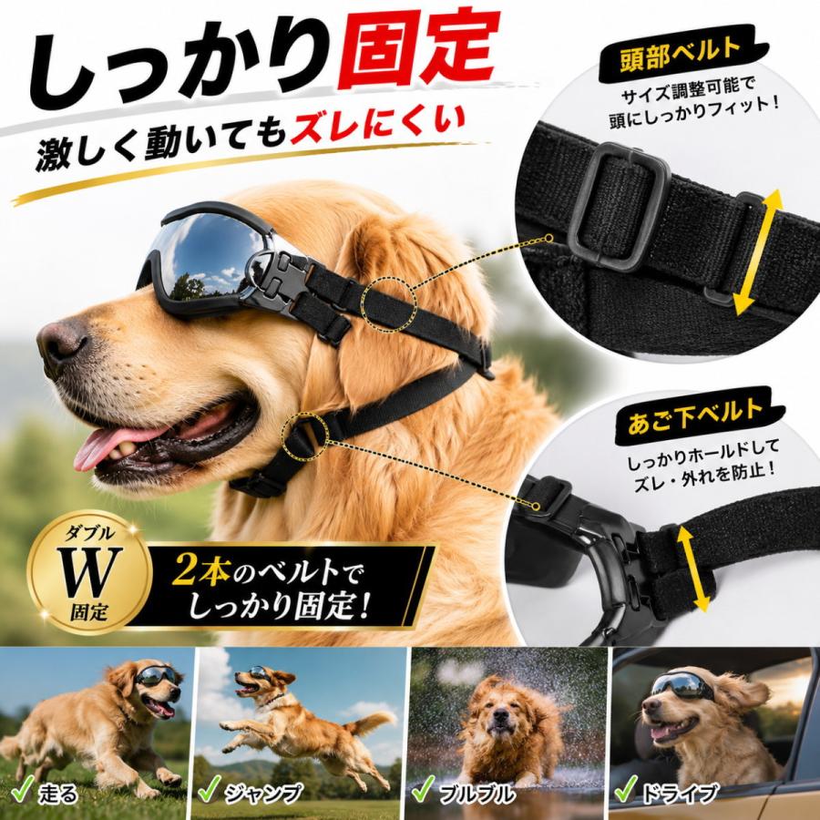 犬 サングラス ペット用 ゴーグル 犬用ゴーグル UVカット 防風 花粉