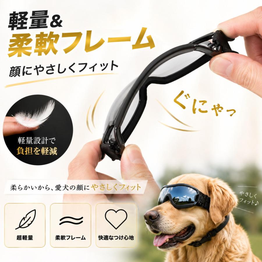 犬 サングラス ペット用 ゴーグル 犬用ゴーグル UVカット 防風 花粉