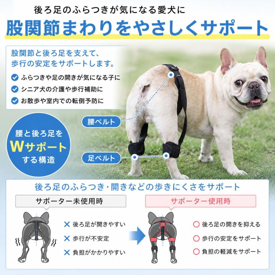 犬 股関節サポーター 後ろ足 サポーター 股関節 ハーネス 歩行補助 老