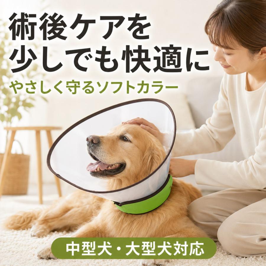 エリザベスカラー 大型犬 中型犬 ベル型 犬用 ソフト 視界クリア 型