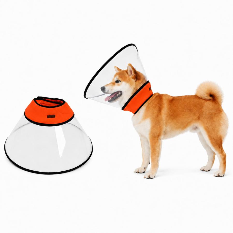 エリザベスカラー 大型犬 中型犬 ベル型 犬用 ソフト 視界クリア 型