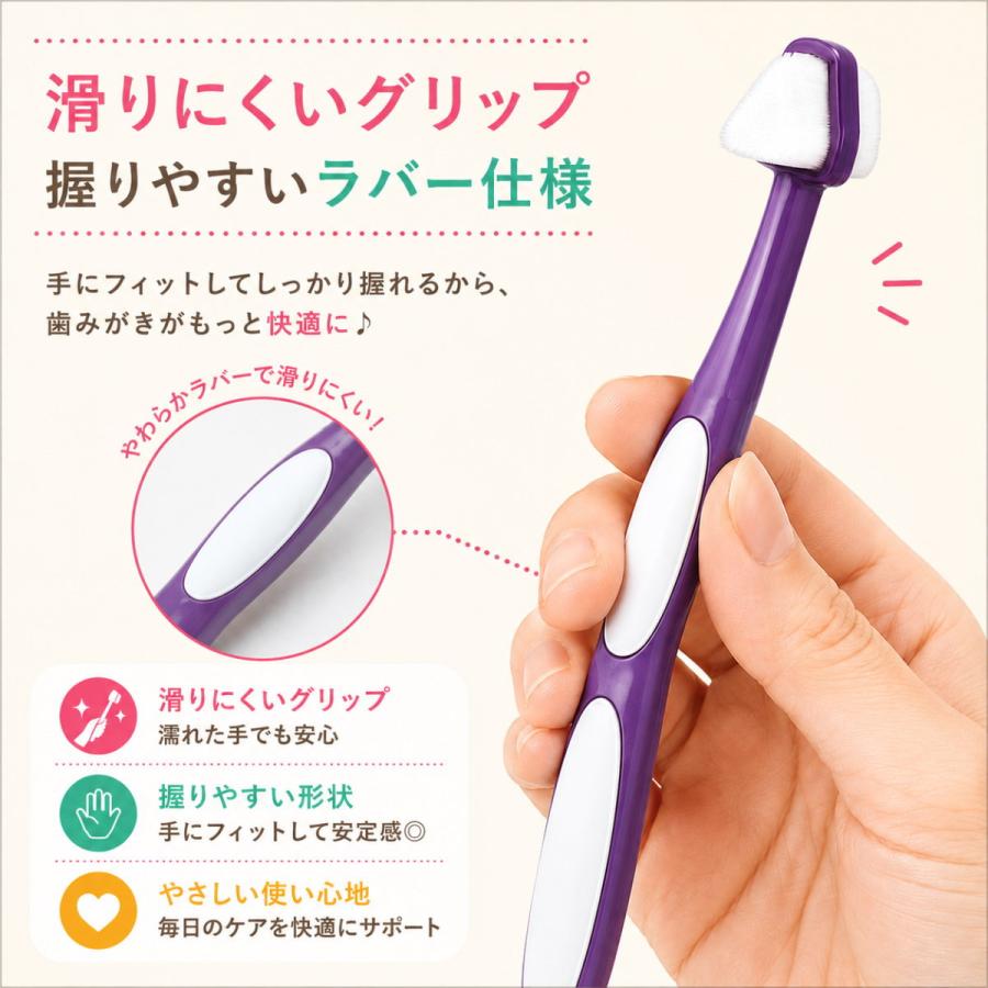犬 歯ブラシ 360度 三角ヘッド 2本セット ペット 歯磨き 猫 小型犬