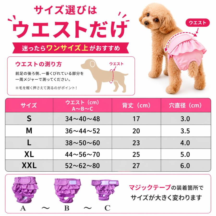 漏れない マナーパンツ 犬 女の子 メス 吸水パッド付き 生理パンツ