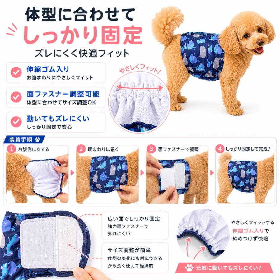 新商品 マナーベルト 犬 オス用 吸水パッド付き 裏メッシュ 表TPU 防水