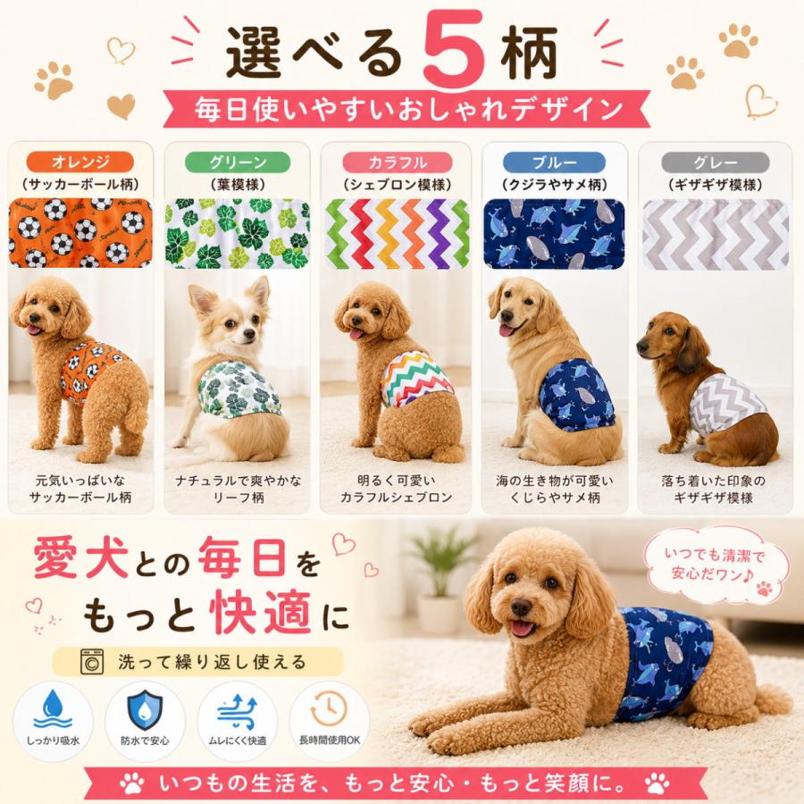 新商品 マナーベルト 犬 オス用 吸水パッド付き 裏メッシュ 表TPU 防水