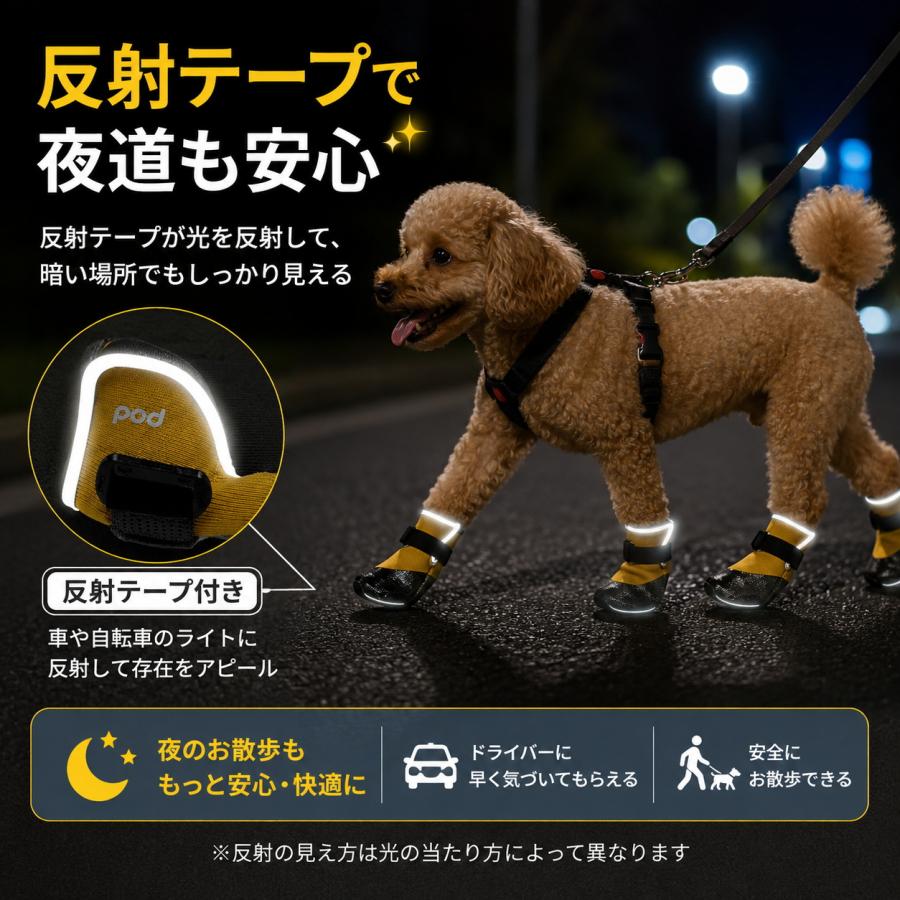 犬 靴 軽い 脱げない 滑りにくい 防水 履かせやすい 通気 軽量 反射