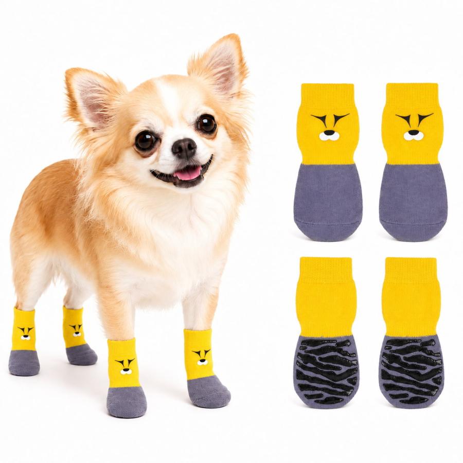 犬 靴下 滑り止め 4枚セット 室内用 犬用ソックス フローリング 足音