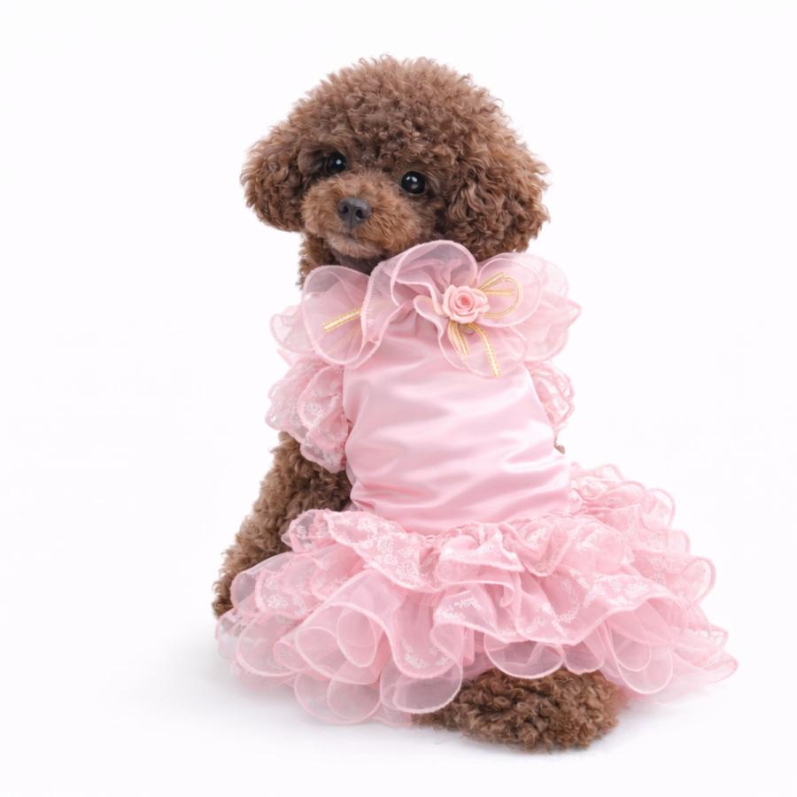 犬 ドレス ワンピース ペット服 犬服 小型犬 中型犬 レース チュール