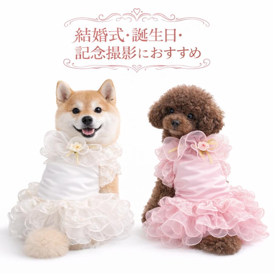 犬 ドレス ワンピース ペット服 犬服 小型犬 中型犬 レース チュール