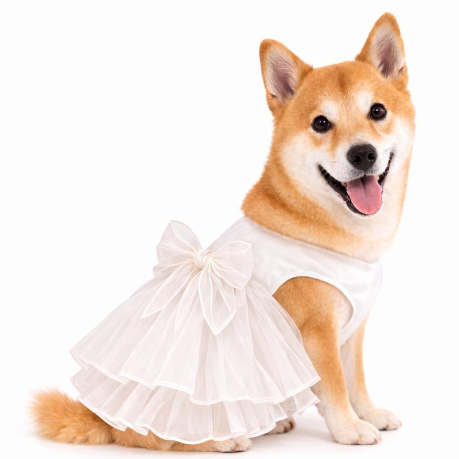 犬 服 ドレス 春夏 犬服 犬の服 ウェディングドレス ホワイト フラワー