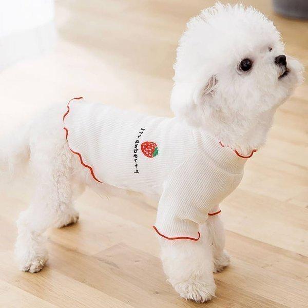 セール 犬 服 おしゃれ いちごシャツ Tシャツ カットソー ハイネックT