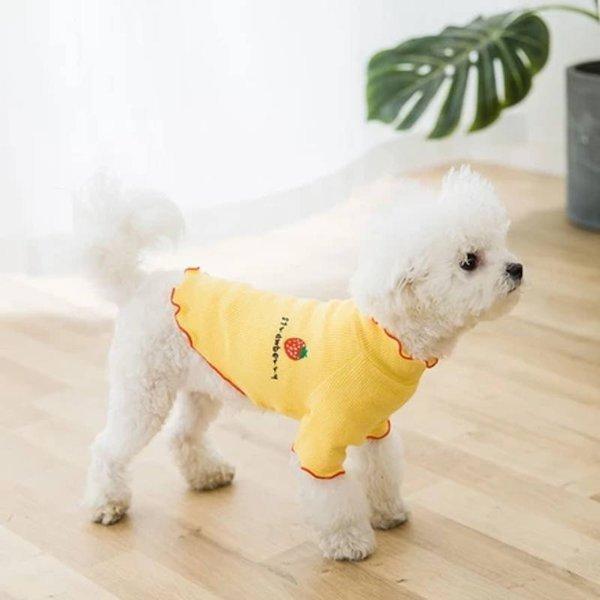 セール 犬 服 おしゃれ いちごシャツ Tシャツ カットソー ハイネックT