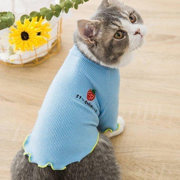 セール 犬 服 おしゃれ いちごシャツ Tシャツ カットソー ハイネックT