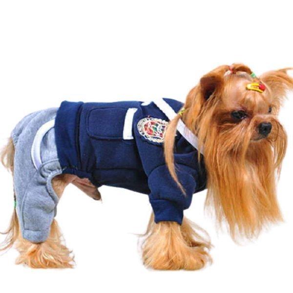 セール 犬 服 冬用 ロンパース つなぎ カバーオール 重ね着風 制服