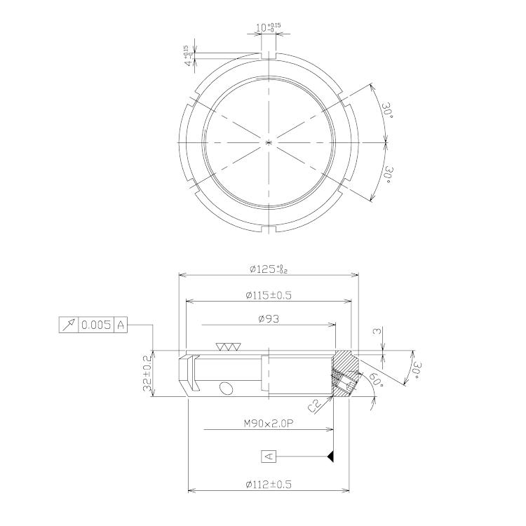 精密ロックナット SFZ90×2.0P 振れ精度5μm (日機直販) : 日機Yahoo