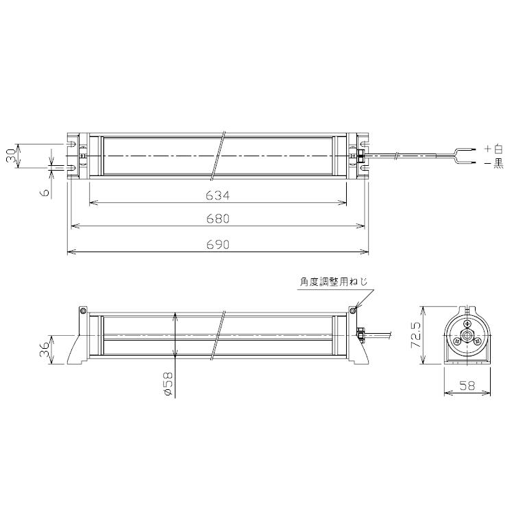 筒型防水LEDライト NLM30SG-DC 3mケーブル付 (日機直販)｜nikki-ys｜02