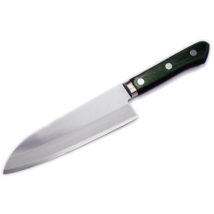 桜 堺石藤 青鋼 割込 三徳包丁 170mm 口金付き : 日光 匠家