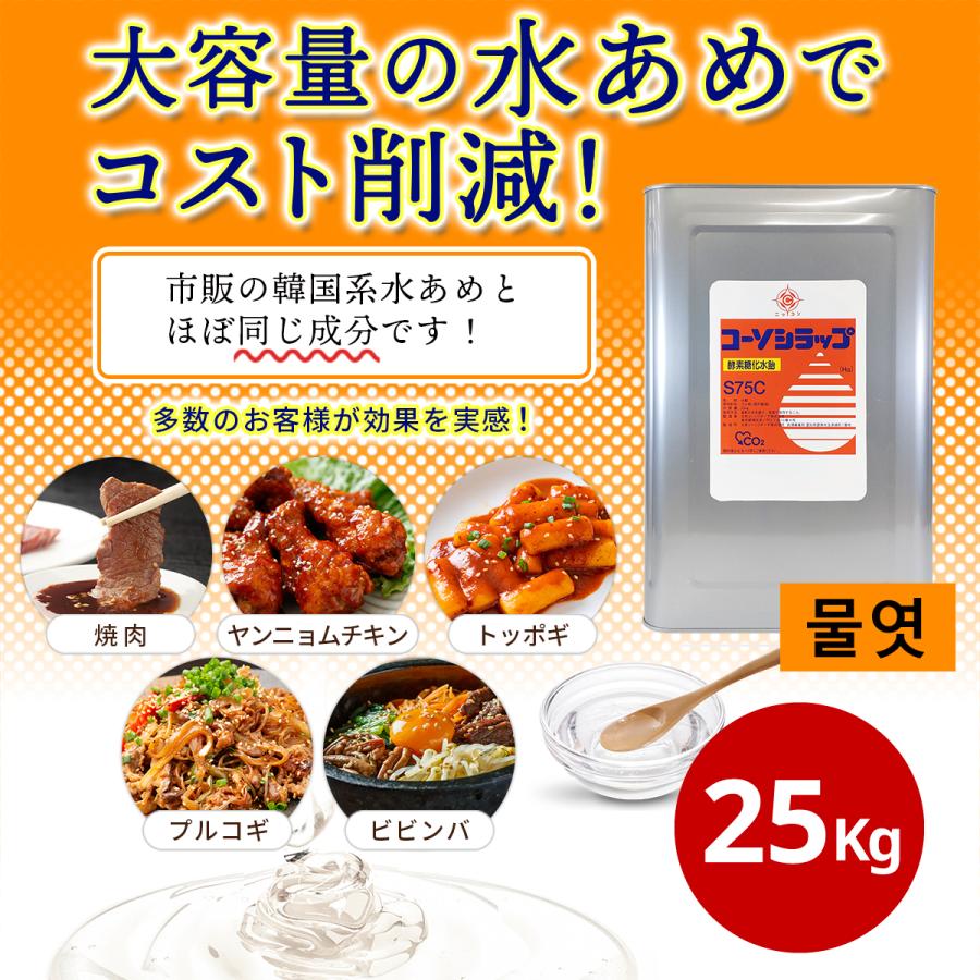 業務用 25kg×10 水あめ コーソシラップ S75C 一斗缶 水飴 甘露煮 佃煮 煮魚 回鍋肉 麻婆豆腐 エビチリ 焼肉 ヤンニョムチキン トッポキ｜nikkon｜02