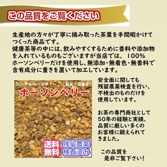 ハーブティー「ホーソンベリー」（山査子、サンザシ） 新鮮真空パック100g 【残留農薬検査済み】(メール便送料無料) お茶 健康茶 ハーブティー｜nikkosabo｜06